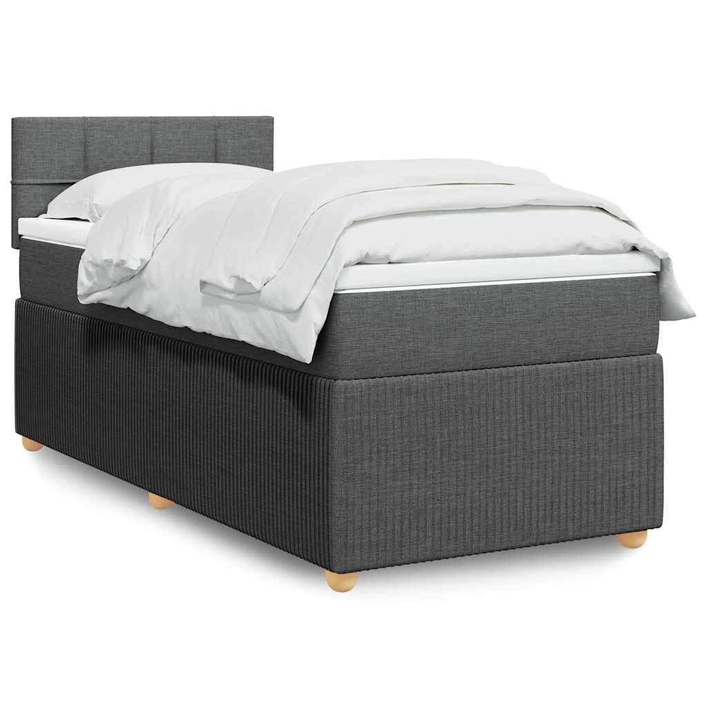 Boxspring met matras stof donkergrijs 90x200 cm is nu te koop bij PeponiXL, paradijselijk wonen!