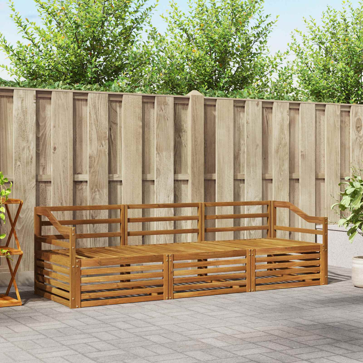Buiten bankenset 3 pcs Naturel Massief Acaciahout is nu te koop bij PeponiXL, paradijselijk wonen!