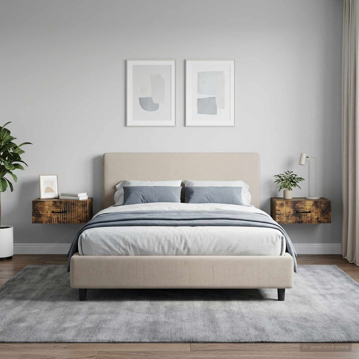 Wandbeugel Bedkast 2 pcs Gerookt eiken 49 x 34,5 x 20 cm is nu te koop bij PeponiXL, paradijselijk wonen!