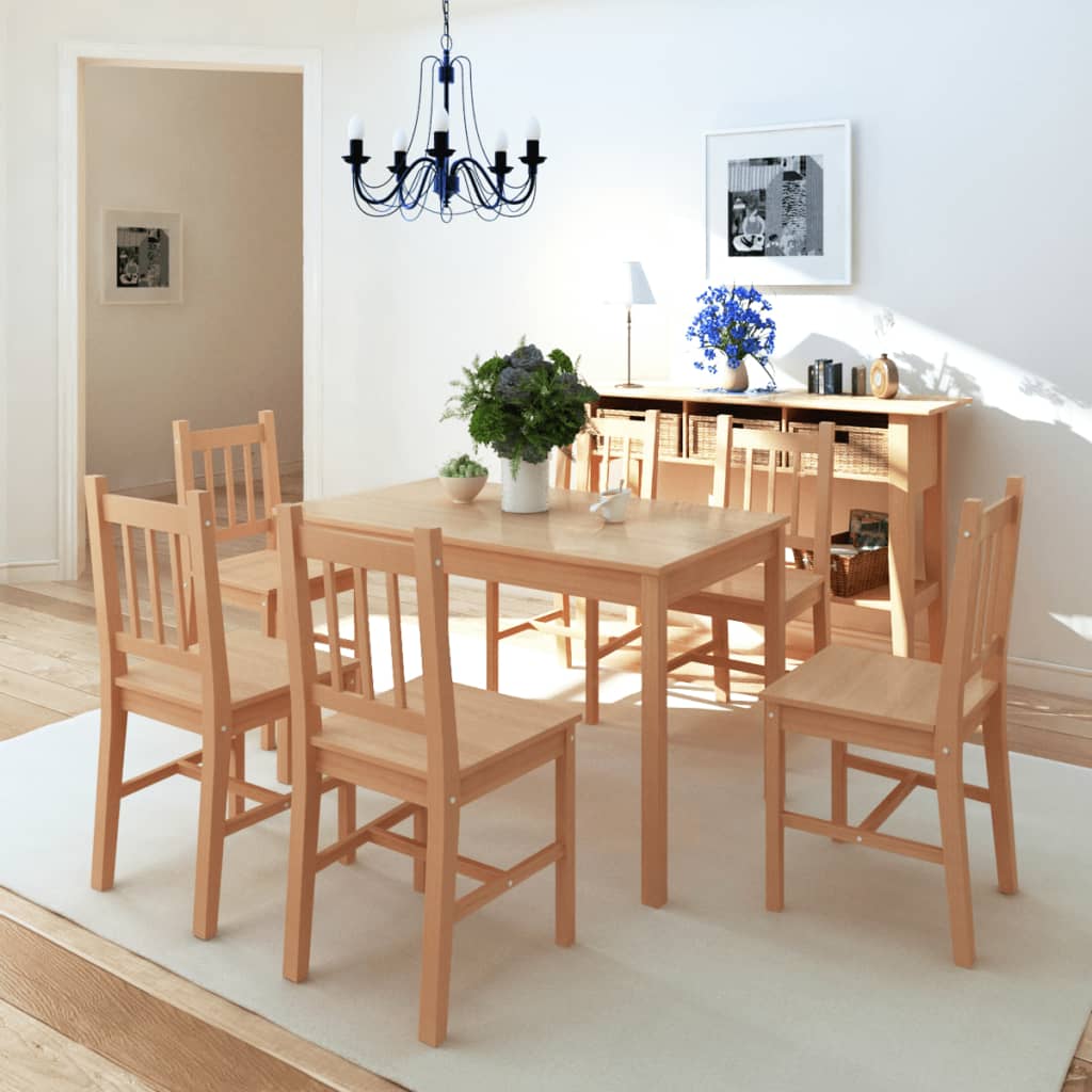 7-delige Eethoek grenenhout wit is nu te koop bij PeponiXL, paradijselijk wonen!