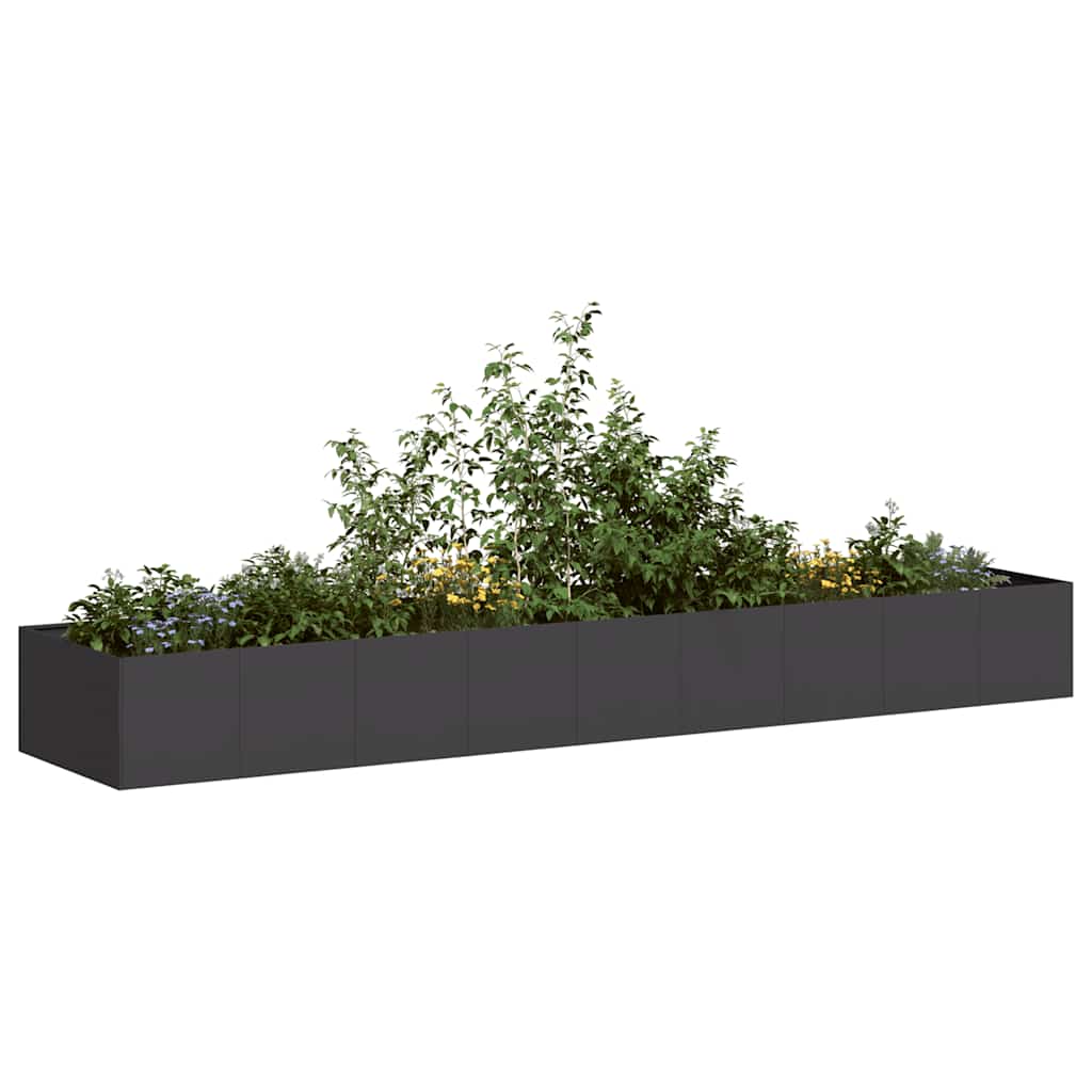 Plantenbak 360x80x40 cm staal zwart is nu te koop bij PeponiXL, paradijselijk wonen!