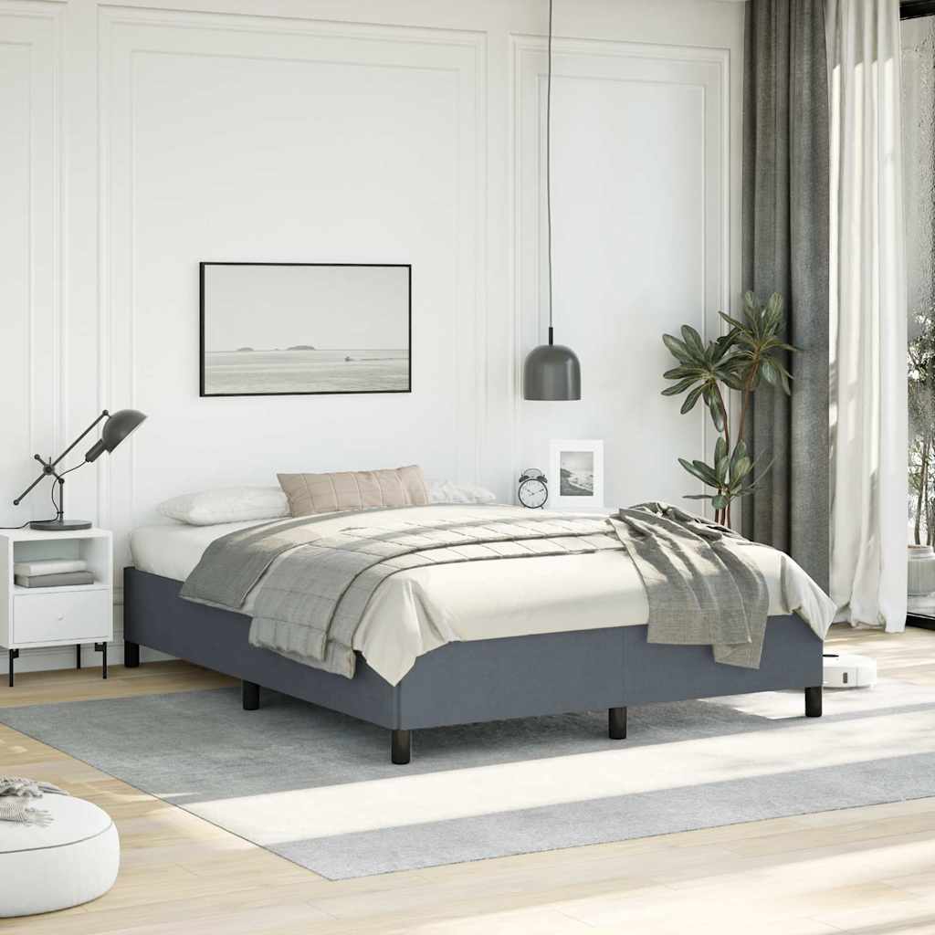 Bedframe zonder matras donkergrijs 137x190 cm fluweel is nu te koop bij PeponiXL, paradijselijk wonen!