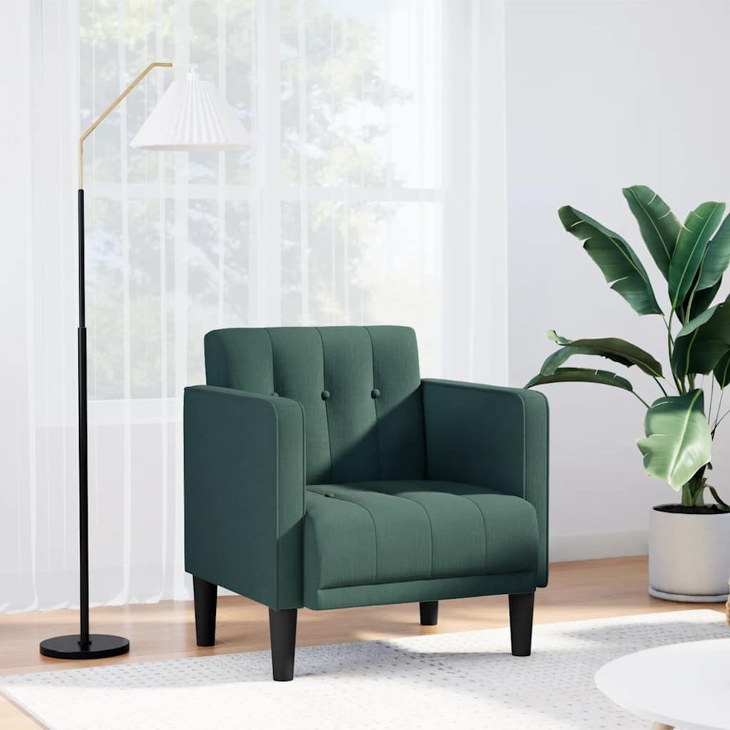 Fauteuil met armleuningen Donkergroen 53 cm Stof is nu te koop bij PeponiXL, paradijselijk wonen!