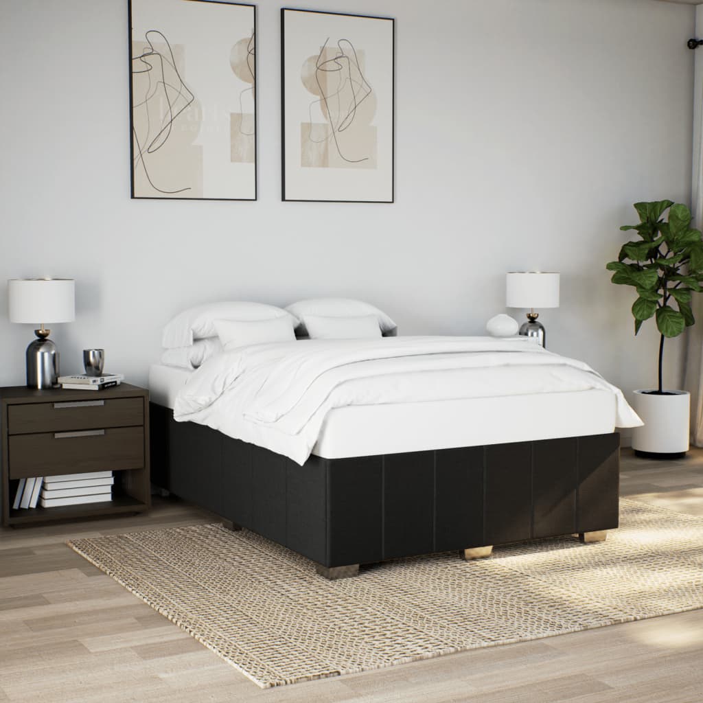 Bedframe zonder matras stof zwart 140x200 cm is nu te koop bij PeponiXL, paradijselijk wonen!