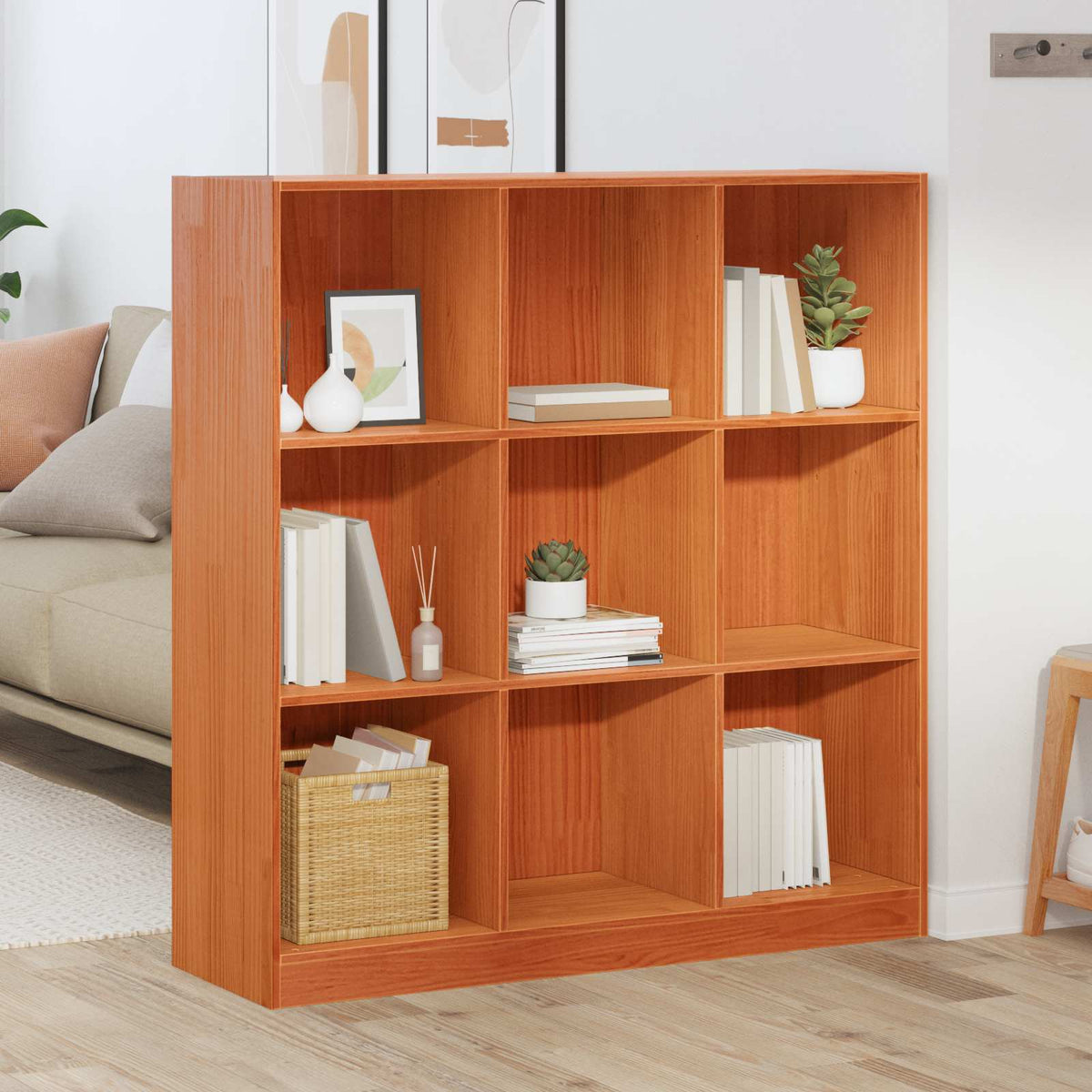 Boekenkast Wasbruin 104 x 33 x 110 cm Massief grenenhout is nu te koop bij PeponiXL, paradijselijk wonen!
