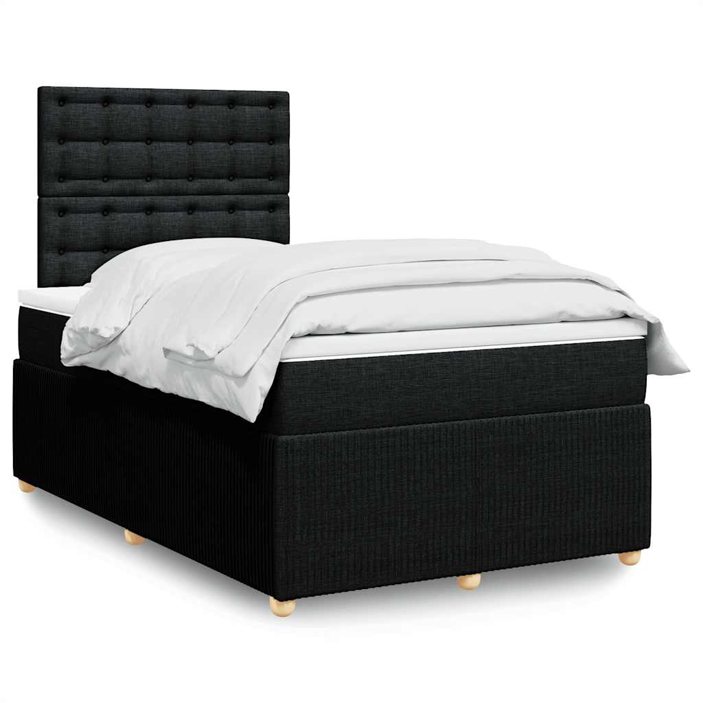 Boxspring met matras stof zwart 120x200 cm is nu te koop bij PeponiXL, paradijselijk wonen!