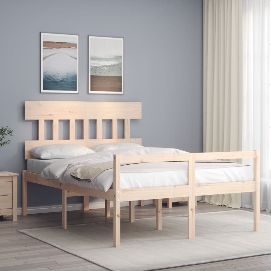 Seniorenbed met hoofdbord massief hout 140x190 cm is nu te koop bij PeponiXL, paradijselijk wonen!