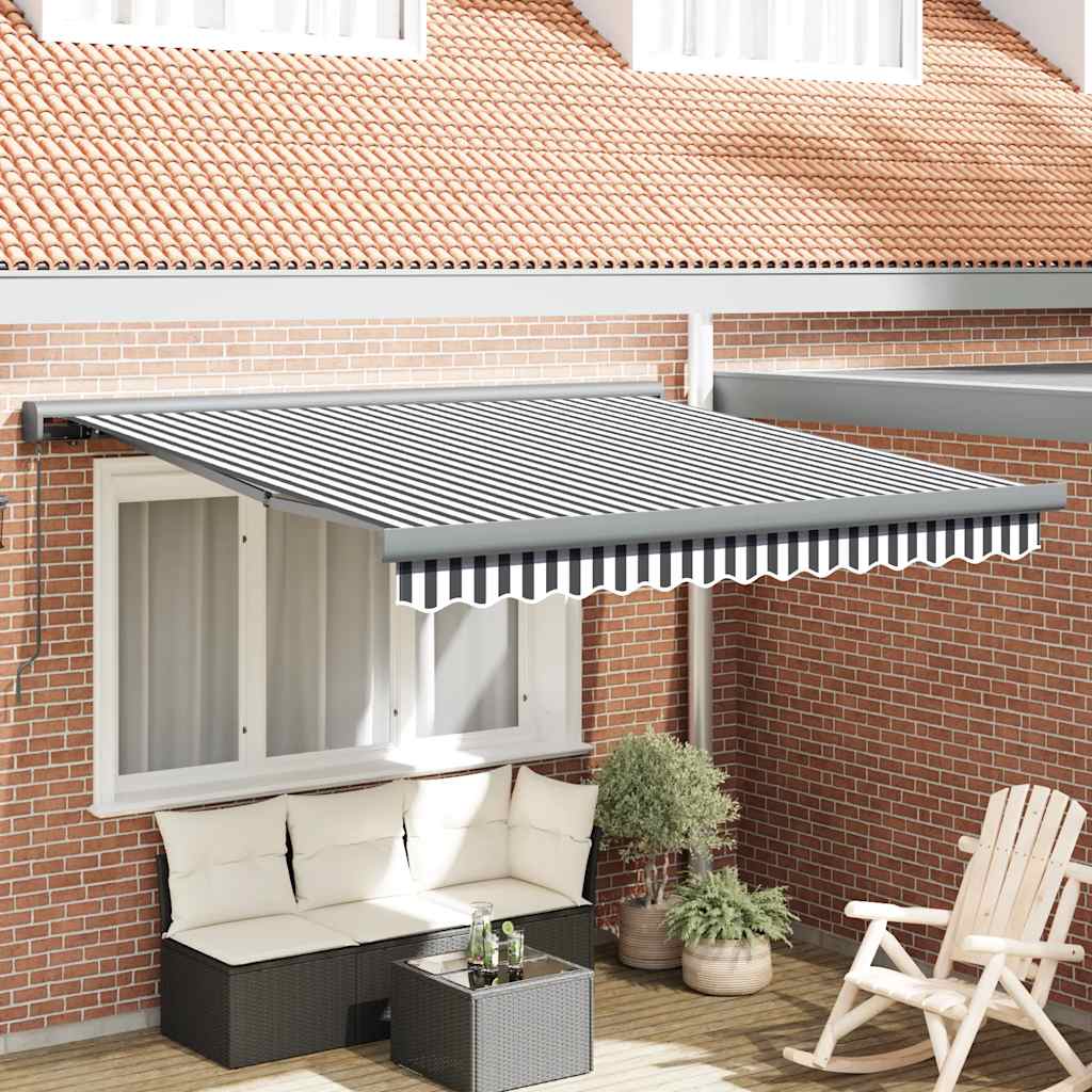 Luifel uittrekbaar 3x2,5 m stof en aluminium antraciet en wit is nu te koop bij PeponiXL, paradijselijk wonen!