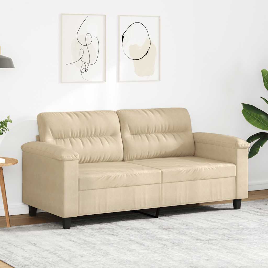 Tweezitsbank 140 cm microvezelstof crème is nu te koop bij PeponiXL, paradijselijk wonen!