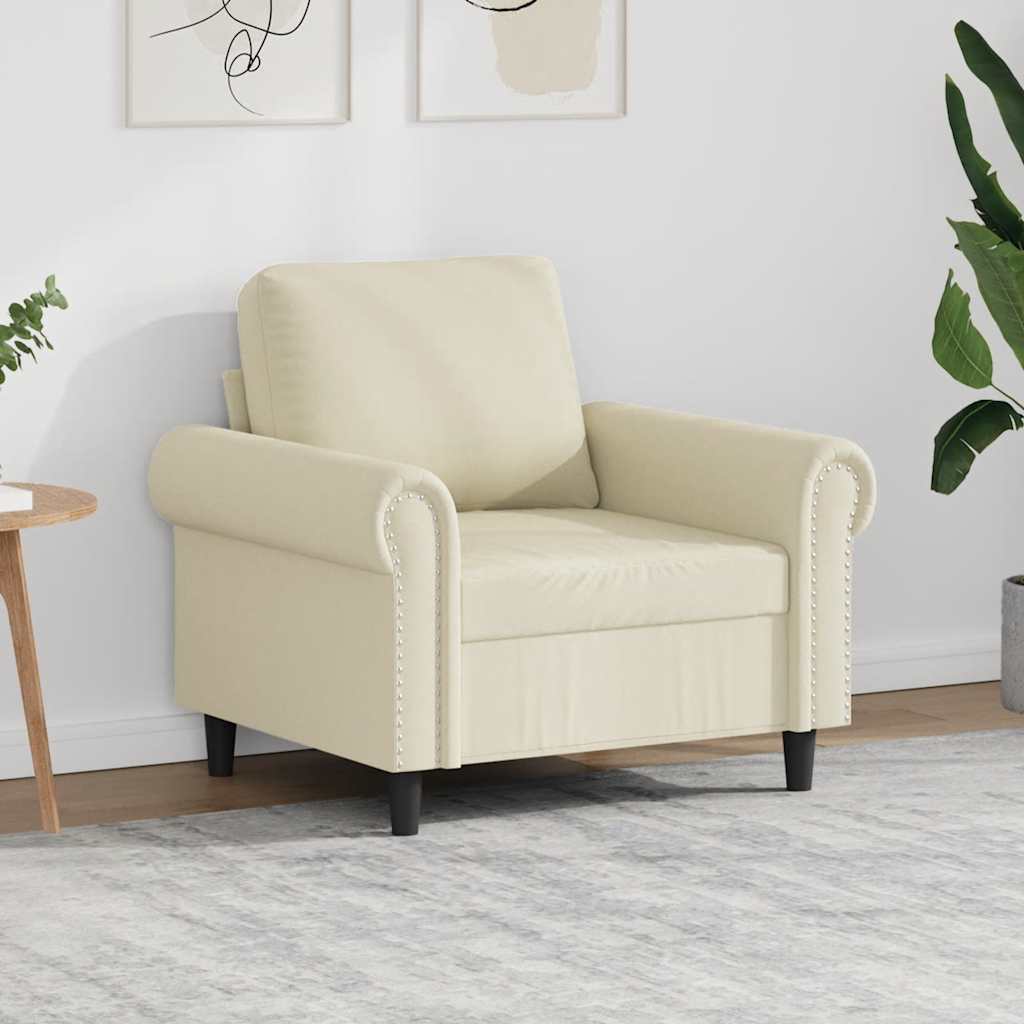 Fauteuil 60 cm kunstleer crèmekleurig is nu te koop bij PeponiXL, paradijselijk wonen!
