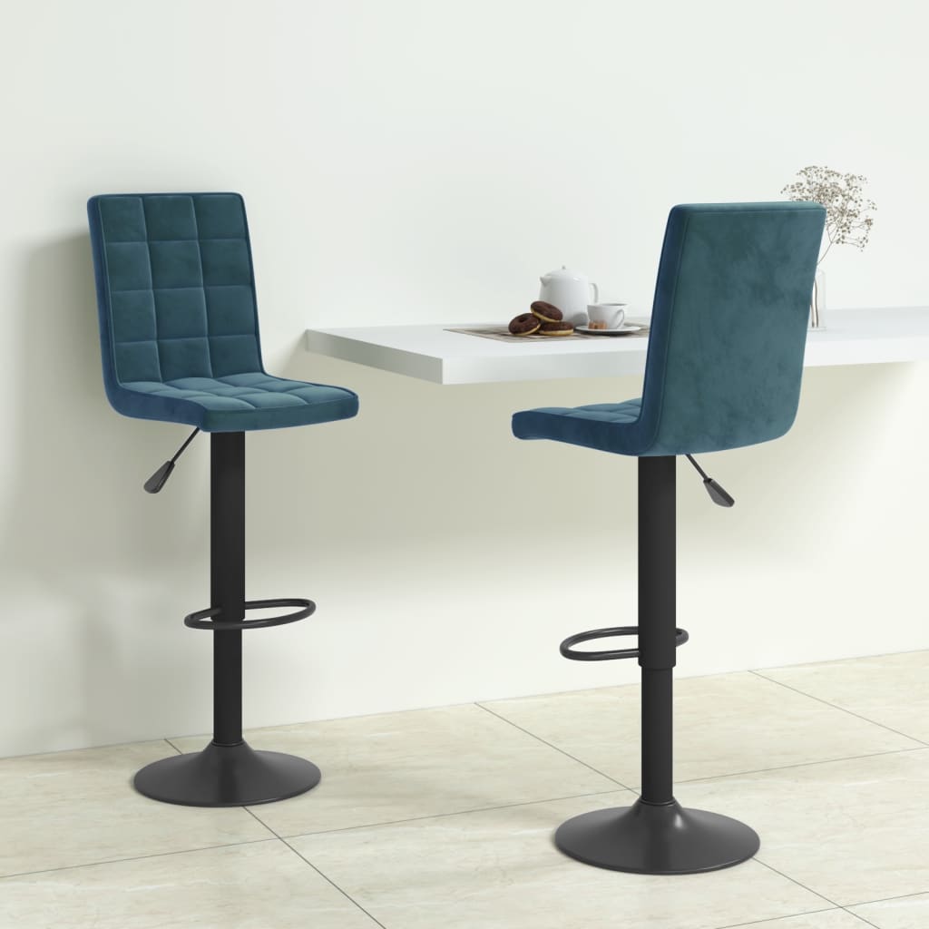 Barkrukken 2 st fluweel blauw is nu te koop bij PeponiXL, paradijselijk wonen!
