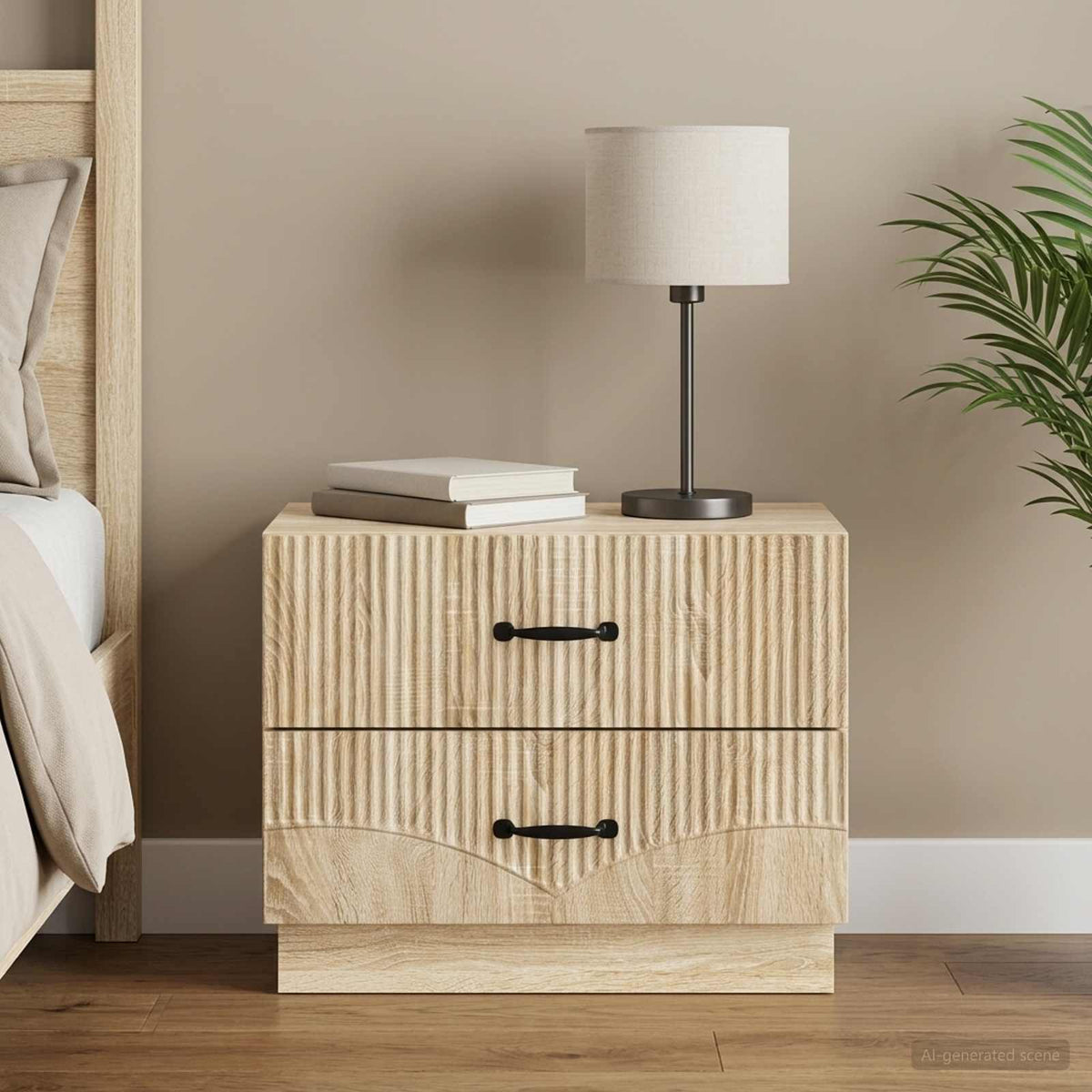 Nachtkastje Sonoma Eiken 62 x 34,5 x 44,5 cm Bewerkt hout is nu te koop bij PeponiXL, paradijselijk wonen!