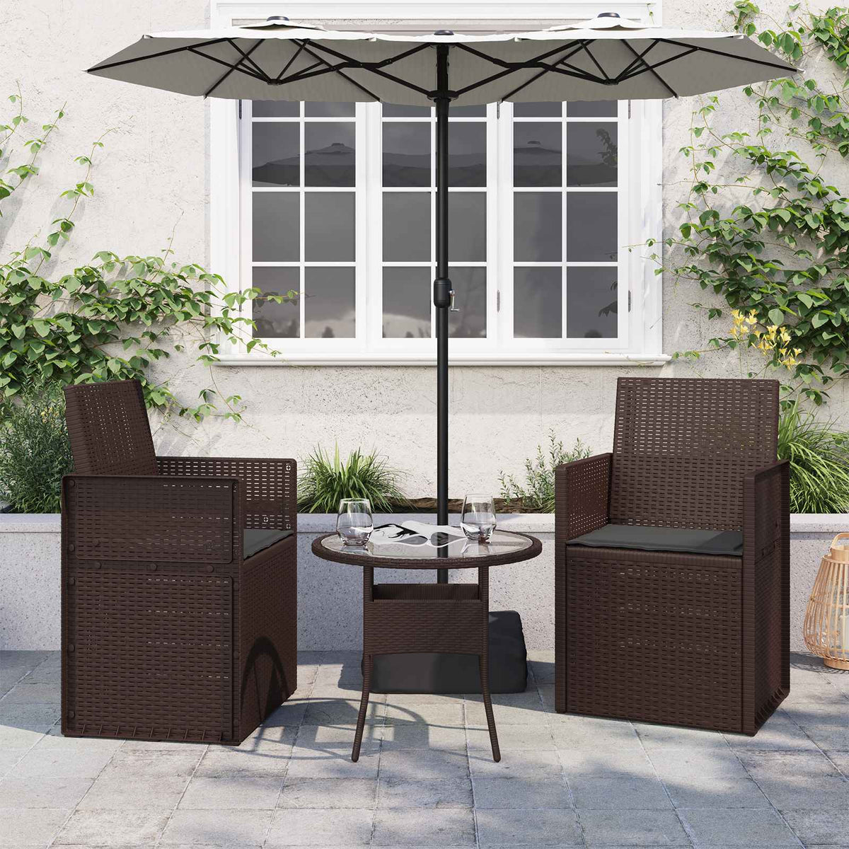 Zitkussens 2 pcs Antracietkleurig 47 x 36 x 2 cm Polyester is nu te koop bij PeponiXL, paradijselijk wonen!