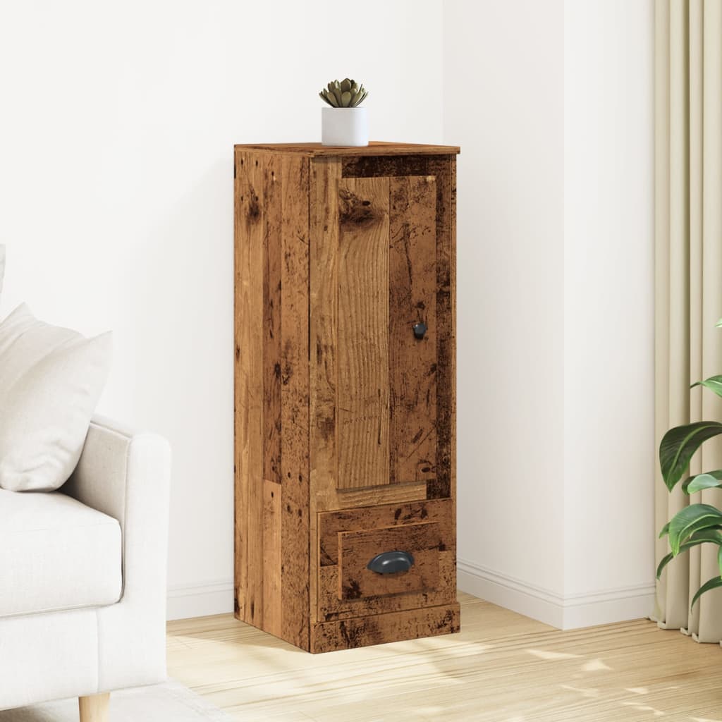 Hoge kast 36x35,5x103,5 cm bewerkt hout oud houtkleurig is nu te koop bij PeponiXL, paradijselijk wonen!