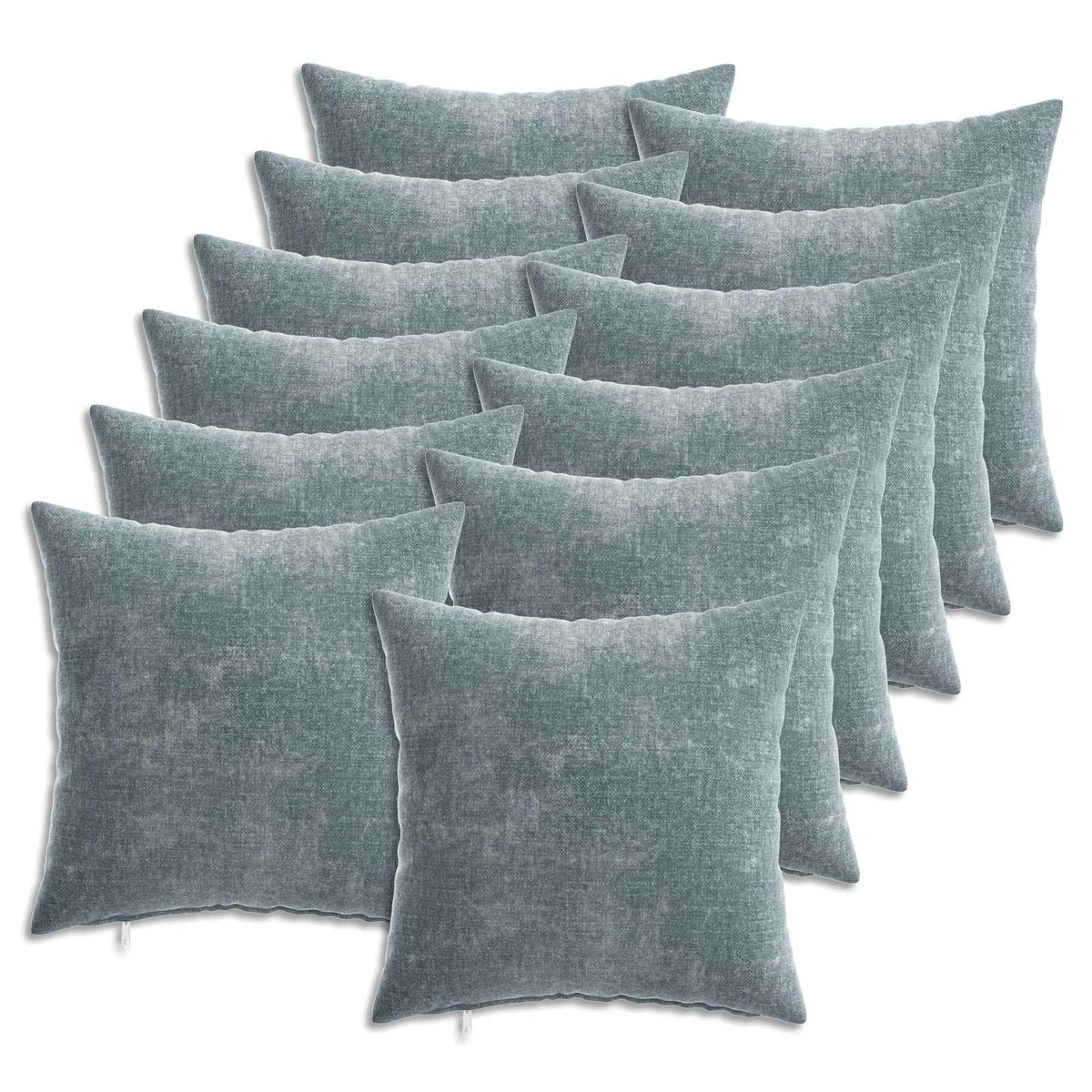 Kussensloop 12 st HEERLEN Lichtblauw 40 x 40 cm Chenille Stof is nu te koop bij PeponiXL, paradijselijk wonen!