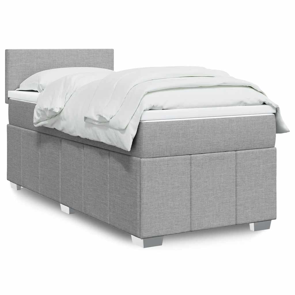 Boxspring met matras stof lichtgrijs 80x200 cm is nu te koop bij PeponiXL, paradijselijk wonen!