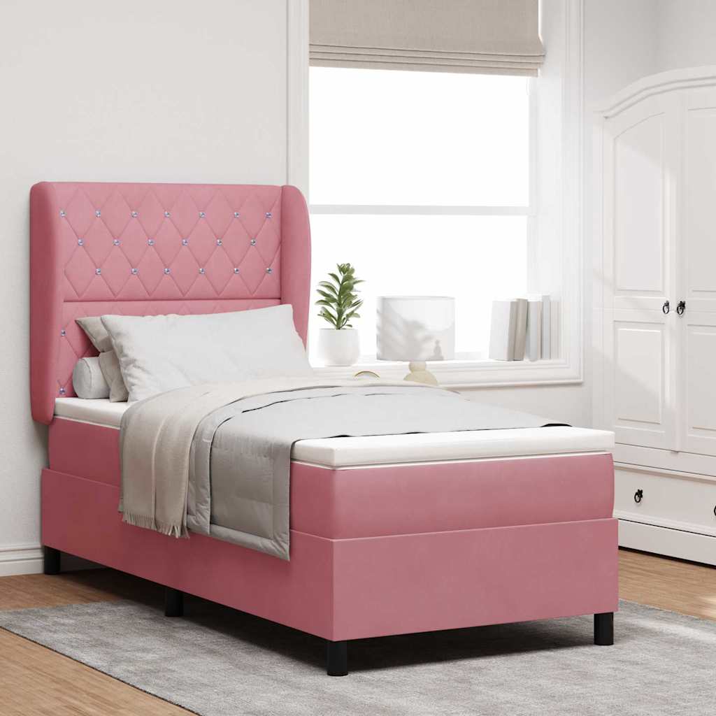 Boxspringbed met matras Roze 200 x 100 cm Fluweel is nu te koop bij PeponiXL, paradijselijk wonen!