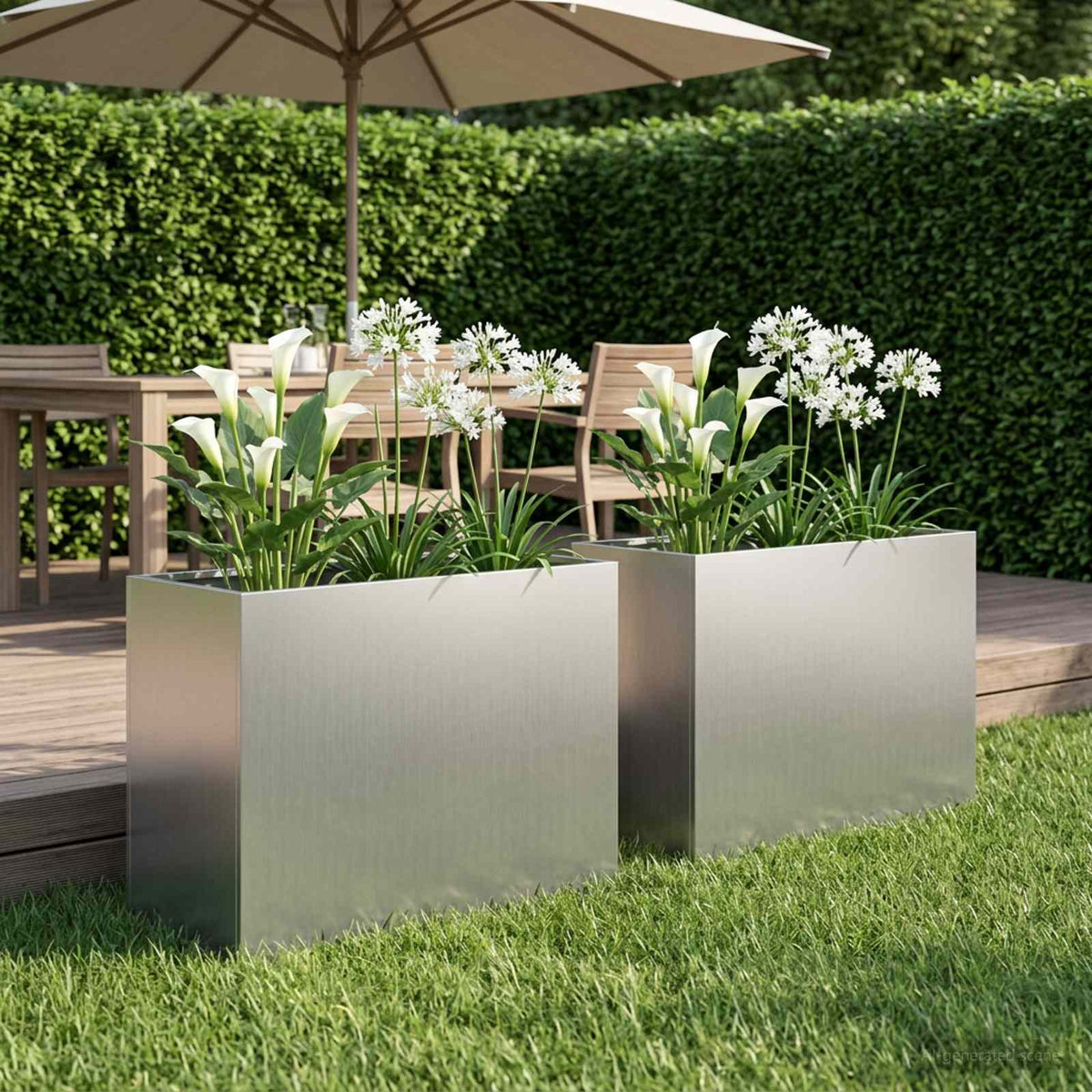 Plantenbak 2 st zilver 60 x 30 x 50 cm Gegalvaniseerd staal is nu te koop bij PeponiXL, paradijselijk wonen!