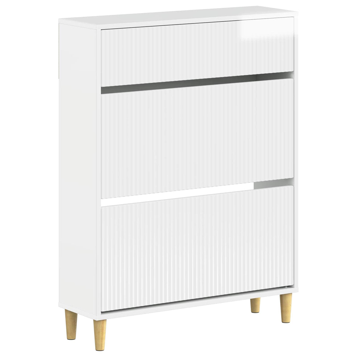 Schoenenkast ARNHEM 78 x 24 x 103 cm Bewerkt hout Hoogglans Wit is nu te koop bij PeponiXL, paradijselijk wonen!