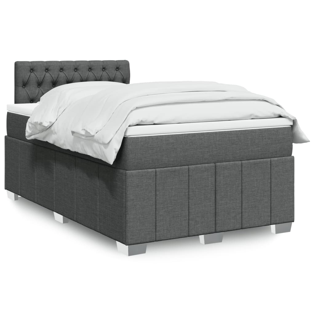 Boxspring met matras stof donkergrijs 120x190 cm is nu te koop bij PeponiXL, paradijselijk wonen!
