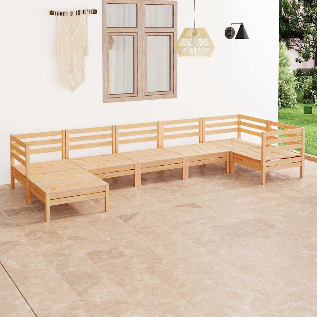 7-delige Loungeset massief grenenhout is nu te koop bij PeponiXL, paradijselijk wonen!