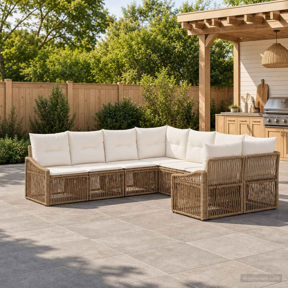 Tuinbankenset 8 st 8-Aantal zitplaatsen Beige poly rattan is nu te koop bij PeponiXL, paradijselijk wonen!