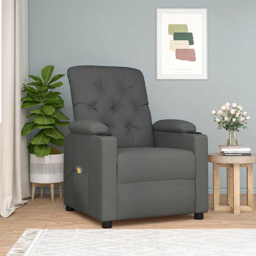 Massagestoel stof donkergrijs is nu te koop bij PeponiXL, paradijselijk wonen!