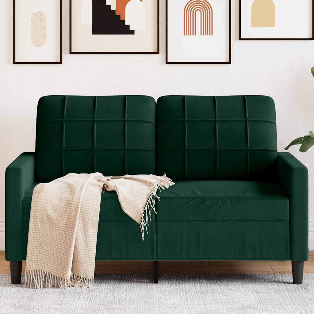 Tweezitsbank 120 cm fluweel donkergroen is nu te koop bij PeponiXL, paradijselijk wonen!