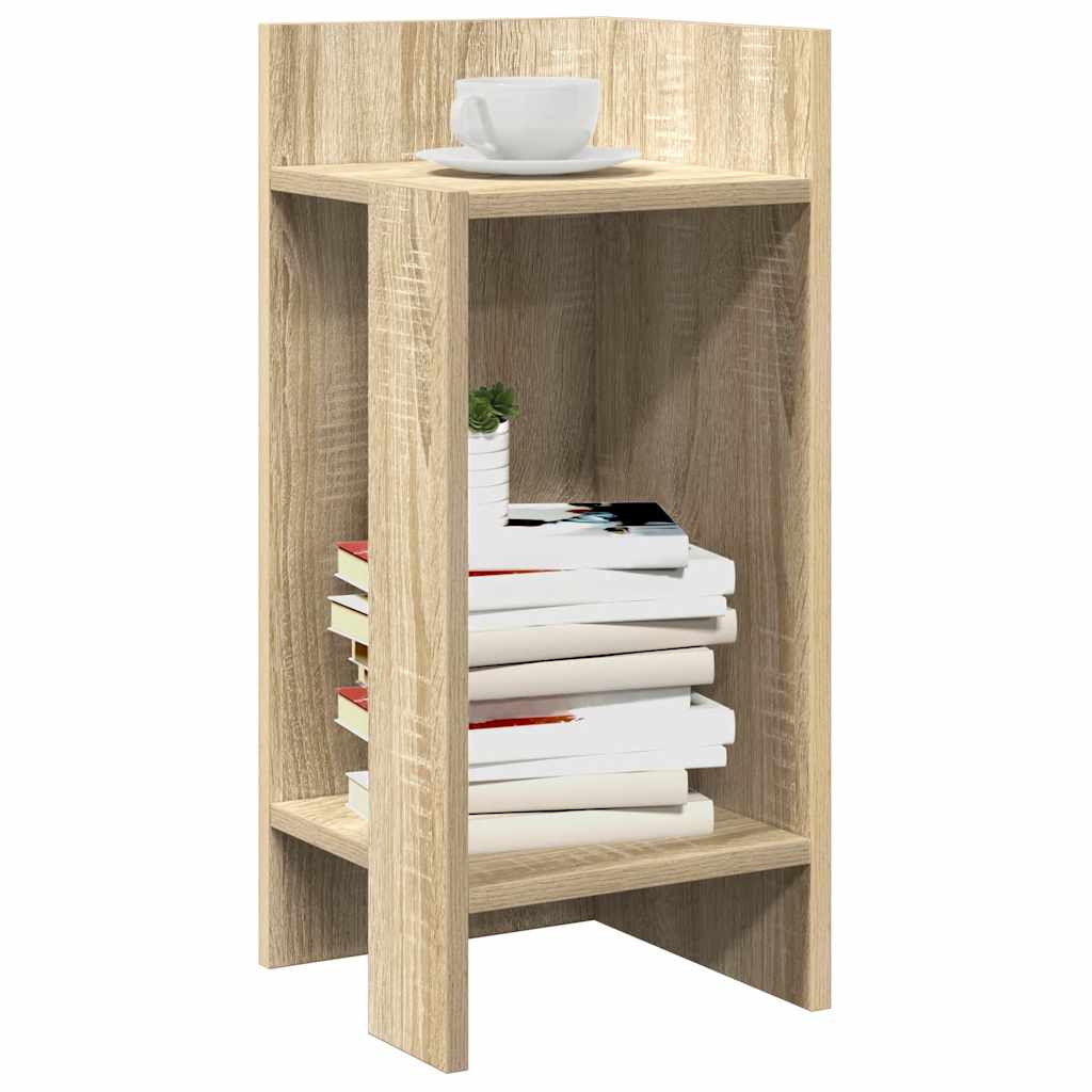 Bijzettafels 2 st met plank 25,5x27x60 cm sonoma eikenkleurig is nu te koop bij PeponiXL, paradijselijk wonen!