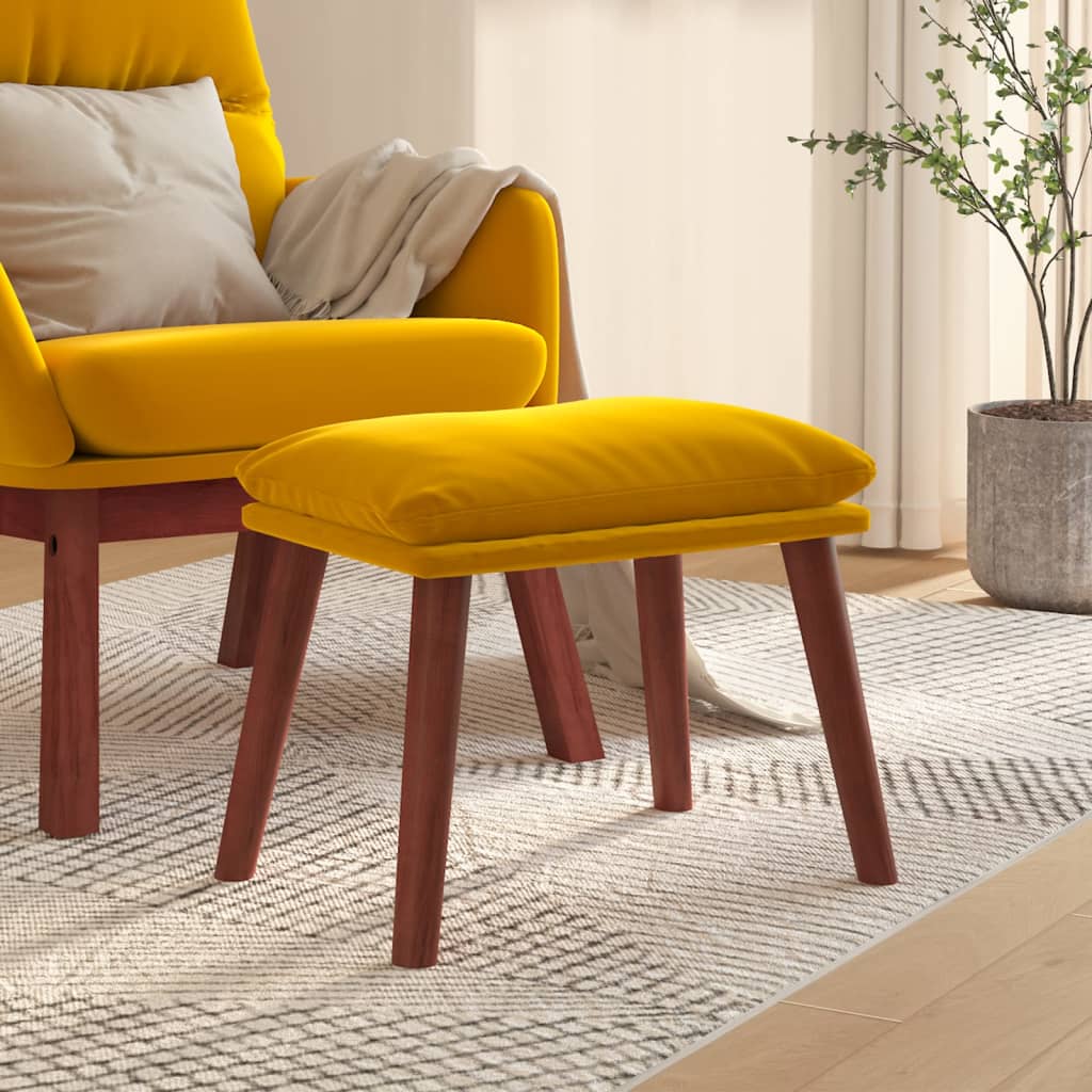 Voetenbank 45x29,5x35 cm fluweel mosterdgeel is nu te koop bij PeponiXL, paradijselijk wonen!
