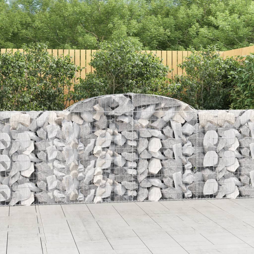 Schanskorven 9 st gewelfd 300x30x100/120 cm ijzer is nu te koop bij PeponiXL, paradijselijk wonen!