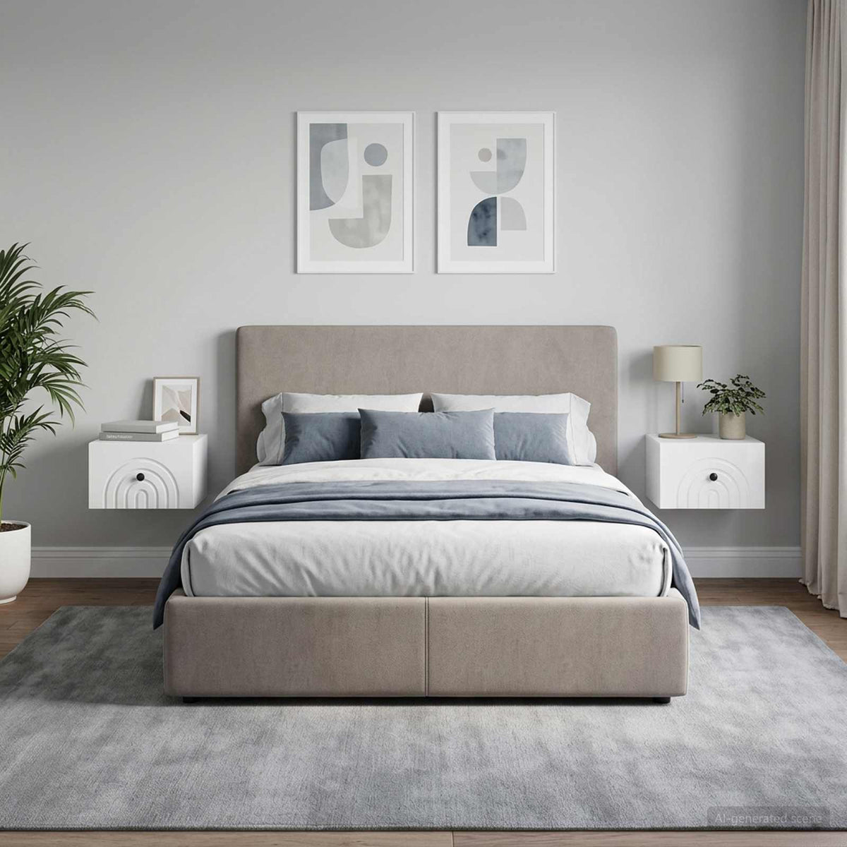 Wandbeugel Bedkast 2 pcs Hoogglans Wit 33 x 34,5 x 20 cm is nu te koop bij PeponiXL, paradijselijk wonen!