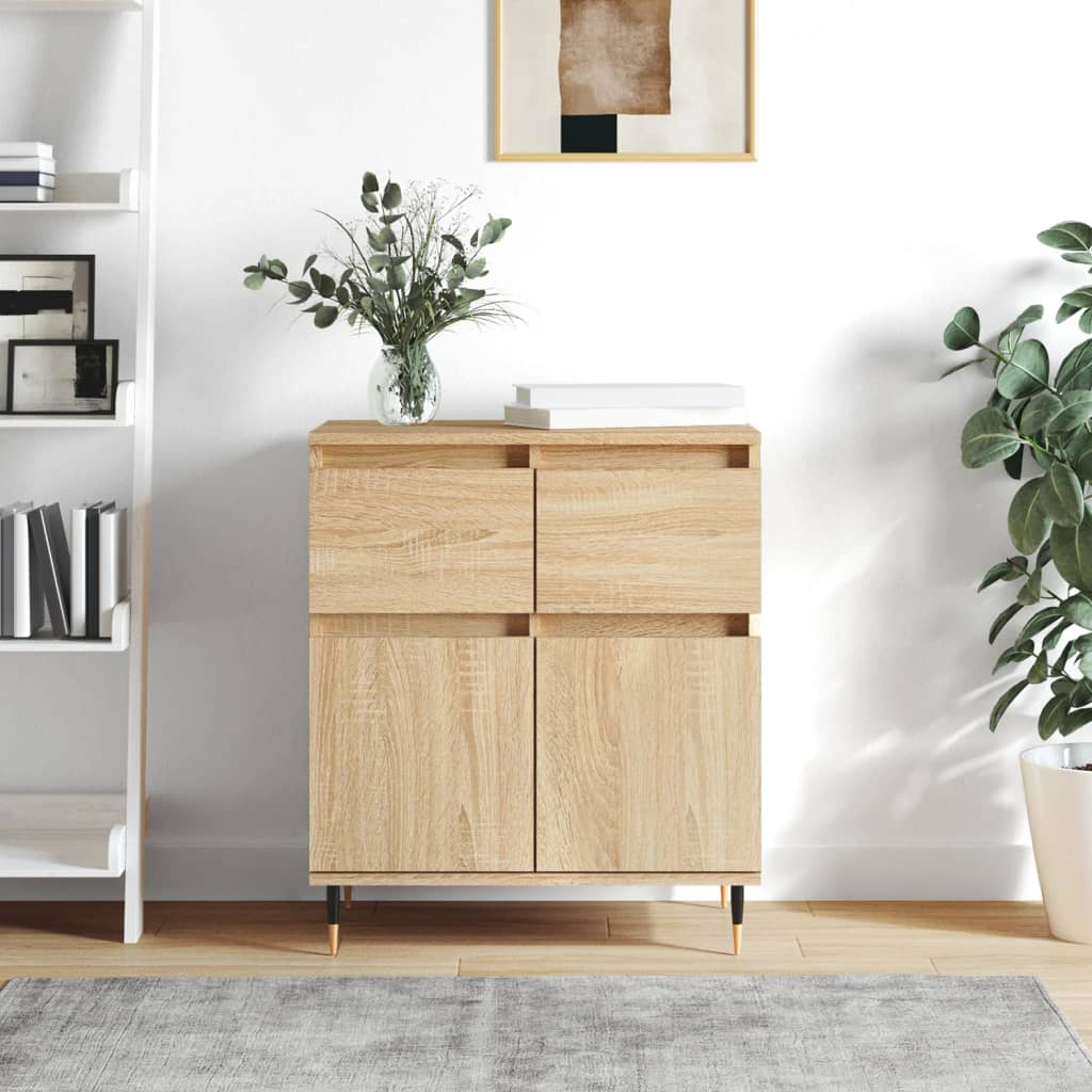 Dressoir 60x35x70 cm bewerkt hout sonoma eikenkleurig is nu te koop bij PeponiXL, paradijselijk wonen!