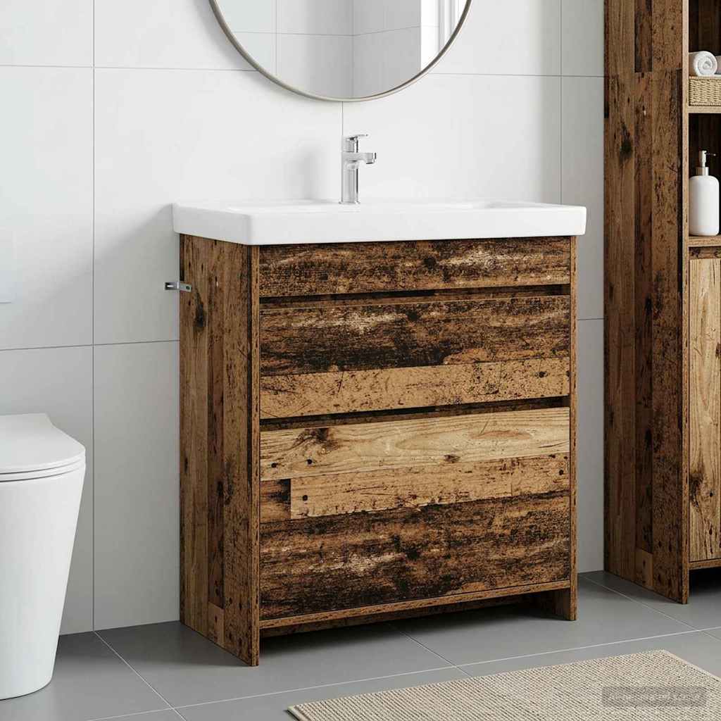 Badkamer Onder Wasbak Kast Oud hout 78,5 x 37,5 x 81 cm is nu te koop bij PeponiXL, paradijselijk wonen!
