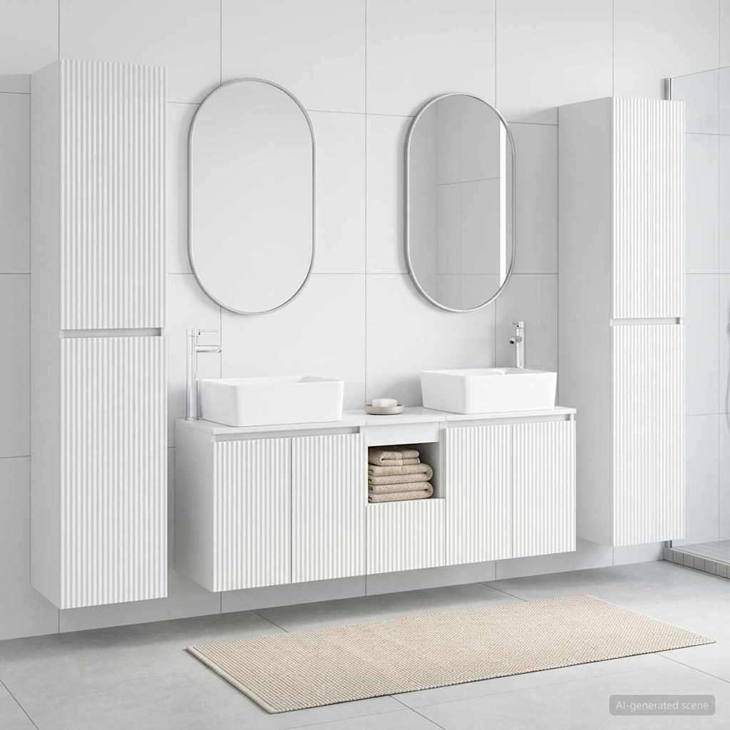 Badkamermeubelset 5 st Hoogglans Wit 33 x 34,5 x 160 cm is nu te koop bij PeponiXL, paradijselijk wonen!