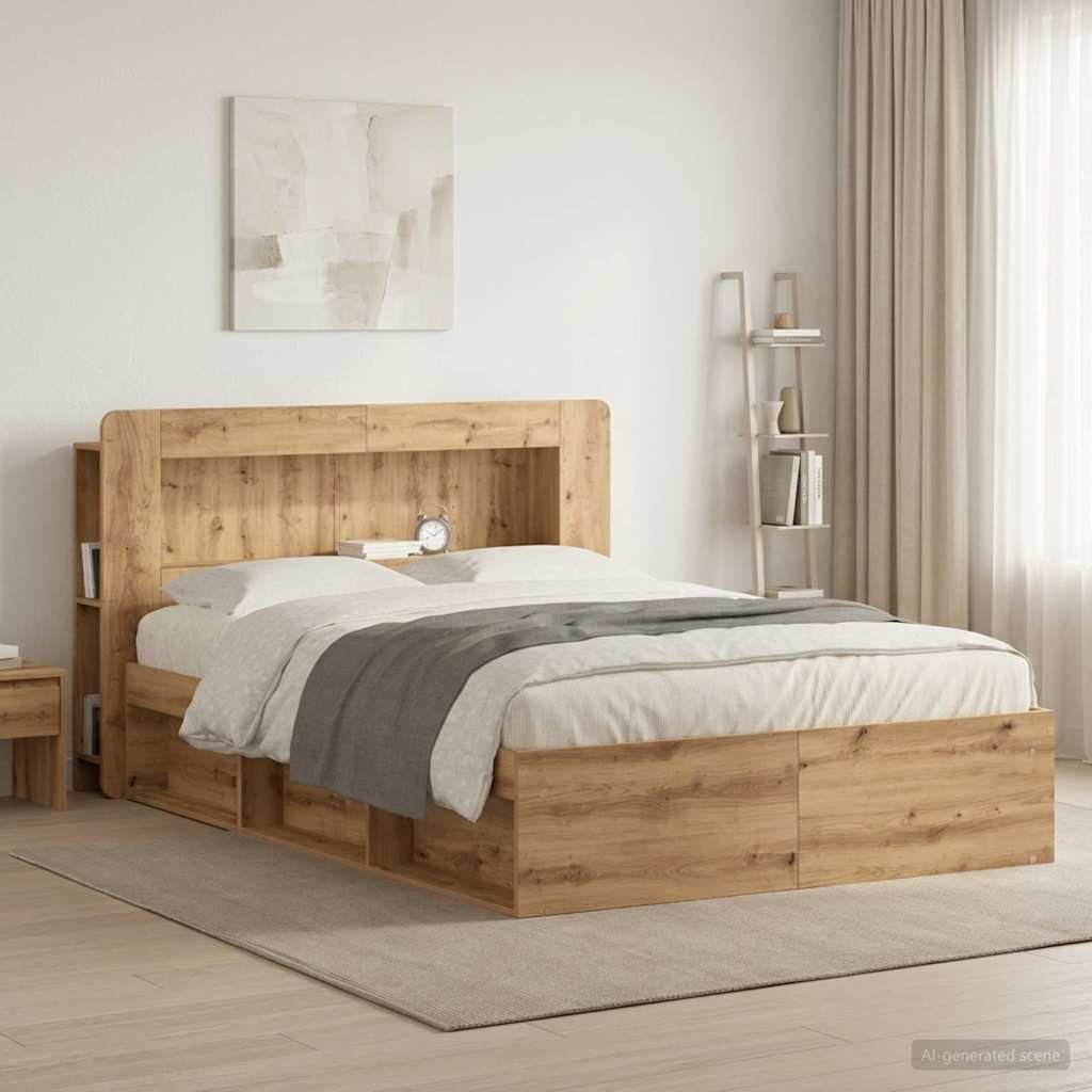 Hoofdbordkast met opslag Artisanaal eiken Geconstrueerd hout is nu te koop bij PeponiXL, paradijselijk wonen!
