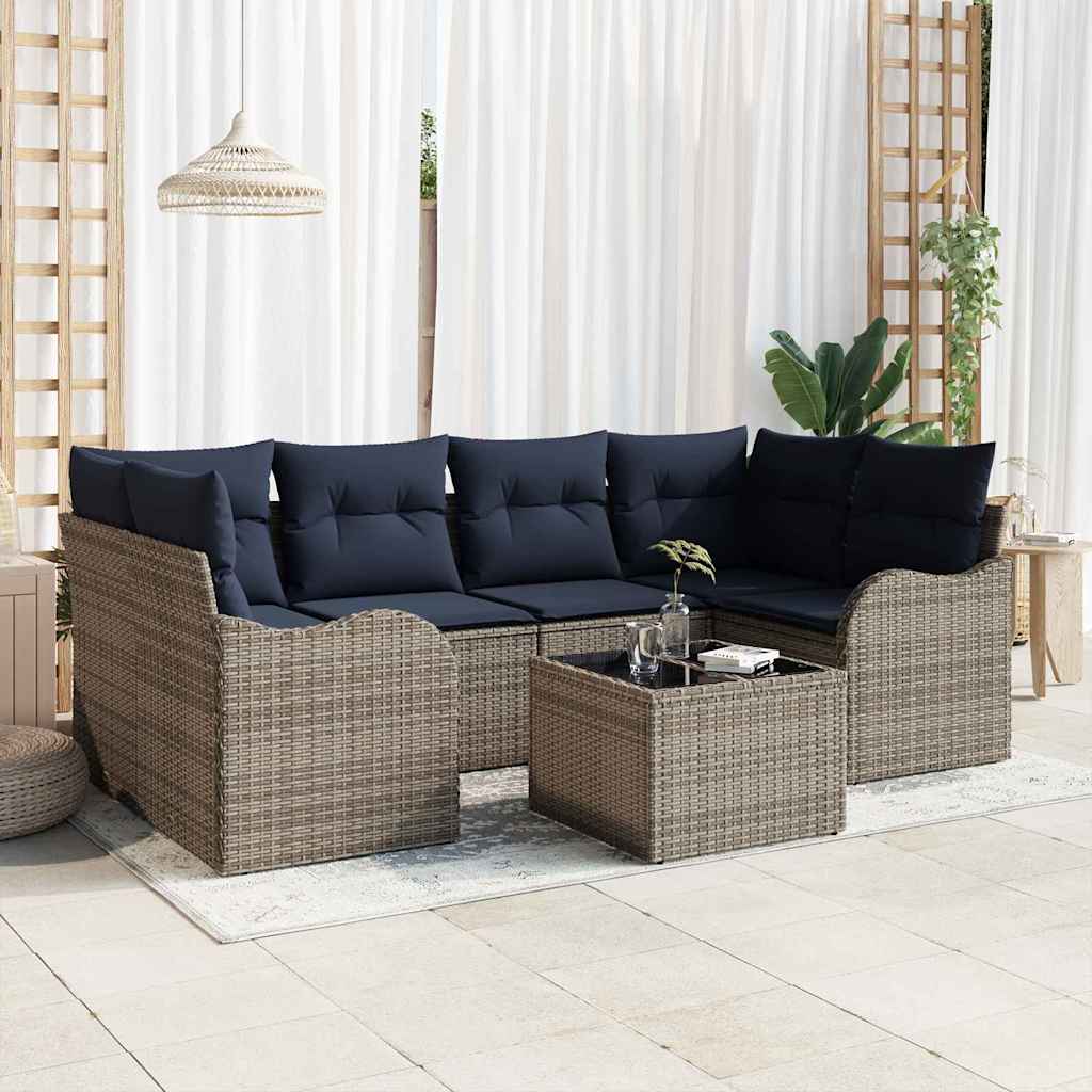 Tuin Sofa Set Grijs 55 x 55 x 37 cm poly rattan is nu te koop bij PeponiXL, paradijselijk wonen!