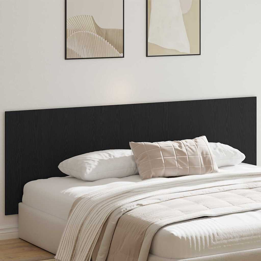 Bed Hoofdbord Zwart Eiken 160 x 1.5 x 80.5 cm Bewerkt hout is nu te koop bij PeponiXL, paradijselijk wonen!