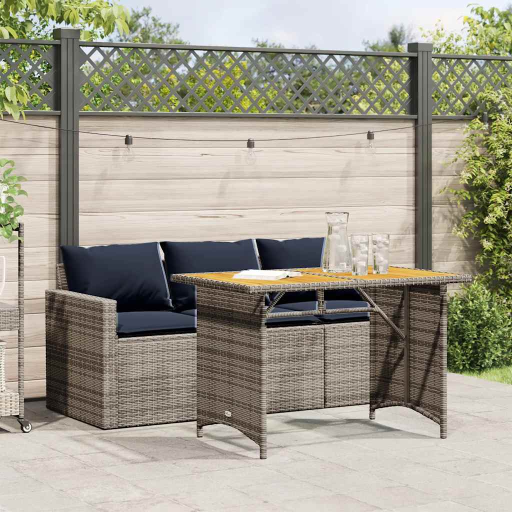 2-delige Tuinset met kussens poly rattan grijs is nu te koop bij PeponiXL, paradijselijk wonen!