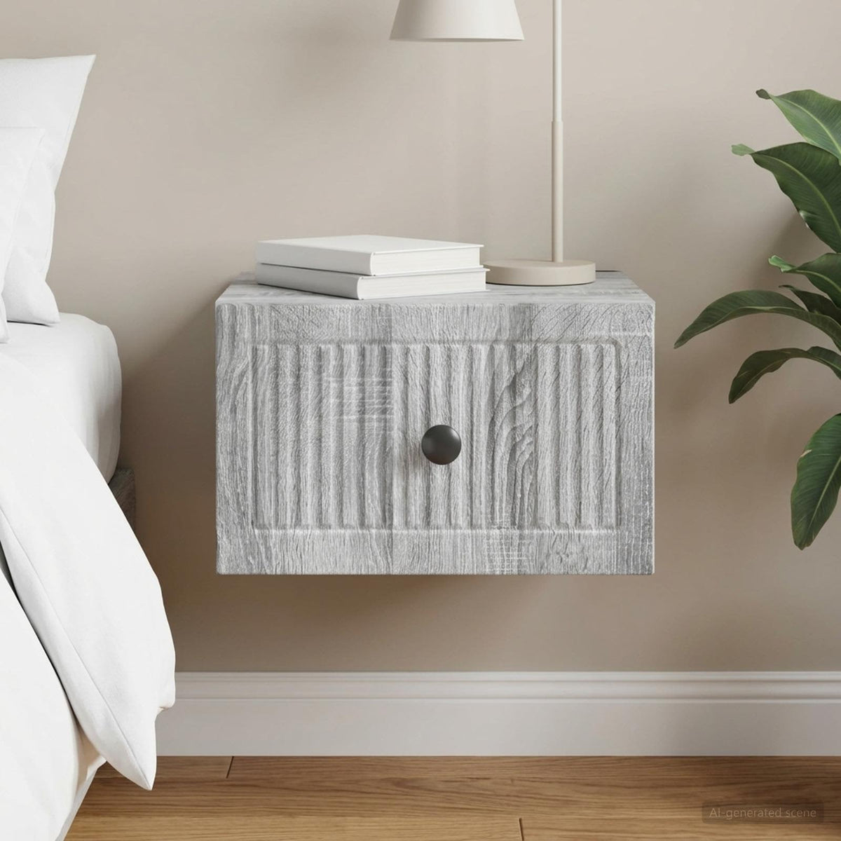 Wandbeugel Bedkast Grijs sonoma 33 x 34,5 x 20 cm Bewerkt hout is nu te koop bij PeponiXL, paradijselijk wonen!