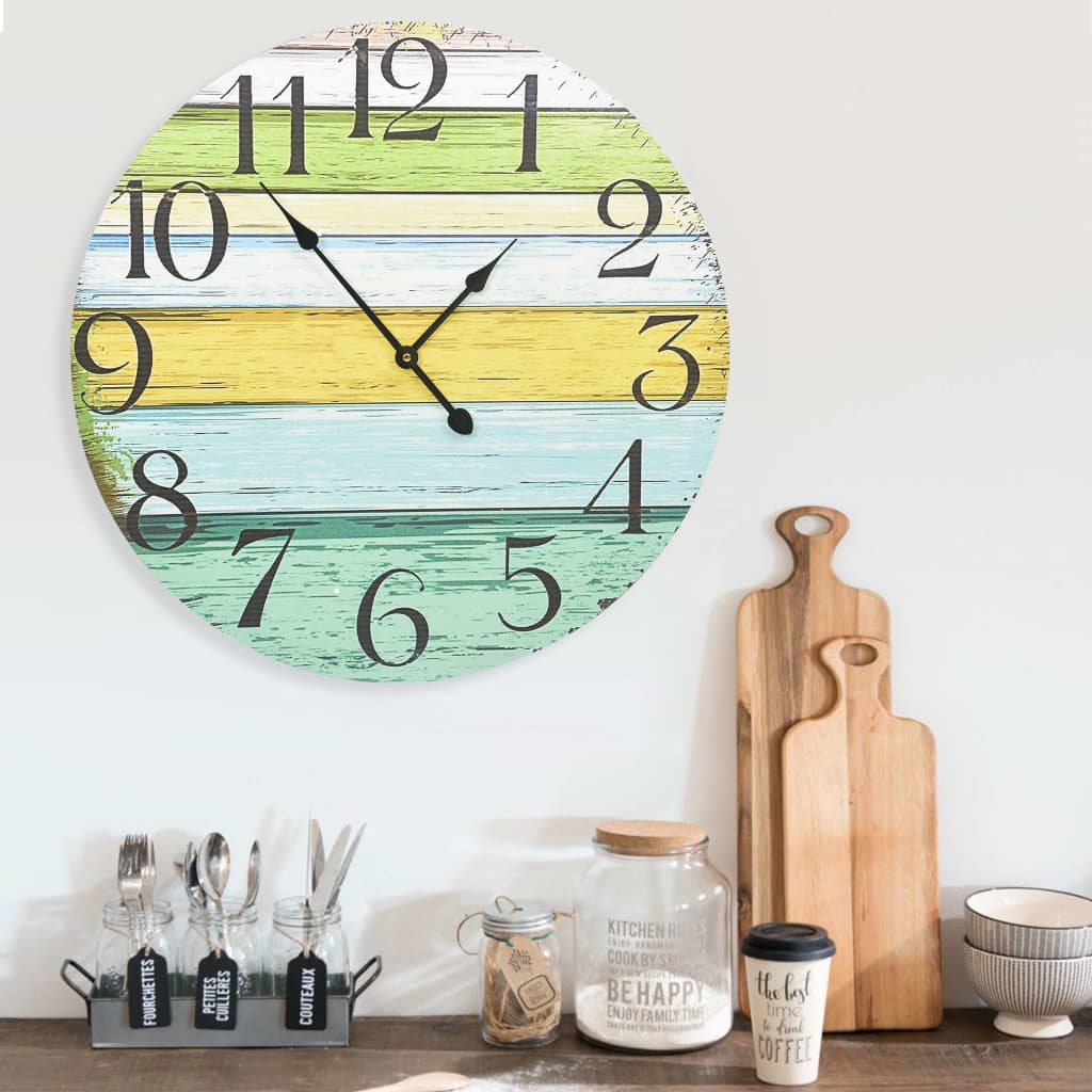 Wandklok 60 cm MDF meerkleurig is nu te koop bij PeponiXL, paradijselijk wonen!