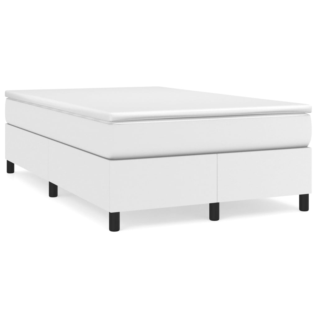 Boxspring met matras kunstleer wit 120x190 cm is nu te koop bij PeponiXL, paradijselijk wonen!