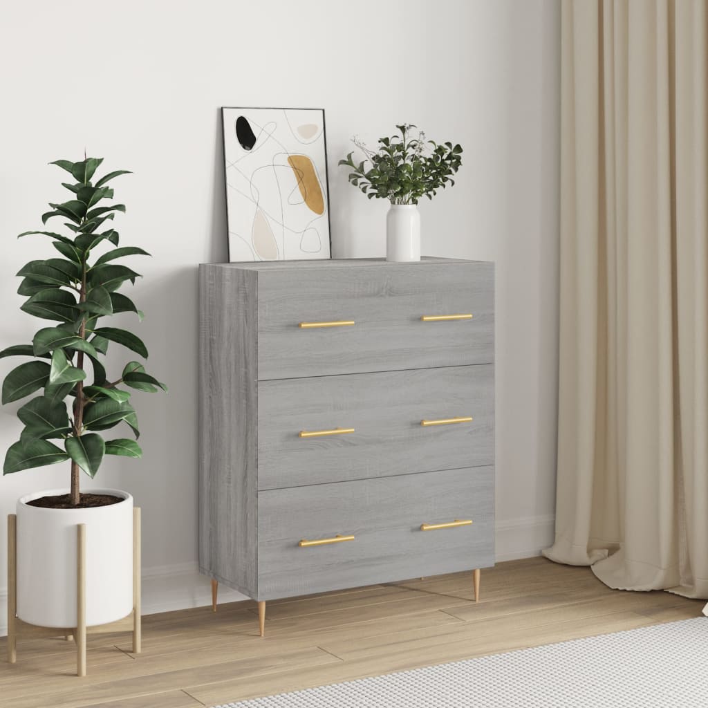 Dressoir 69,5x34x90 cm bewerkt hout grijs sonoma eikenkleurig is nu te koop bij PeponiXL, paradijselijk wonen!