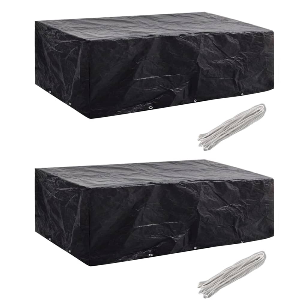 Tuinmeubelhoezen poly rattan 2 st 8-persoons 300x140 cm is nu te koop bij PeponiXL, paradijselijk wonen!