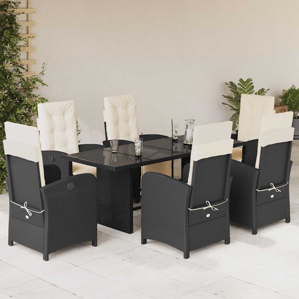 7-delige Tuinset met kussens poly rattan zwart is nu te koop bij PeponiXL, paradijselijk wonen!