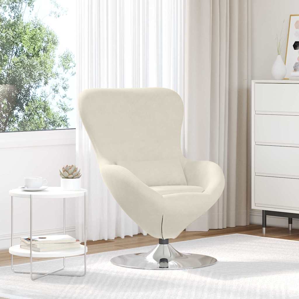 Eivormige stoel Crème Fluweel is nu te koop bij PeponiXL, paradijselijk wonen!