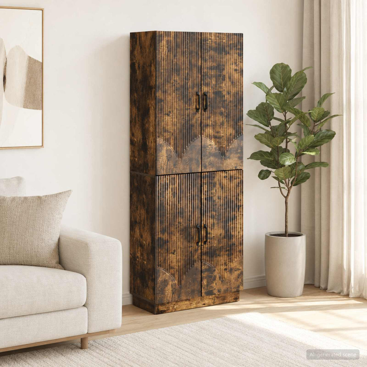 Kastenset 2 pcs Gerookt eiken Bewerkt hout is nu te koop bij PeponiXL, paradijselijk wonen!
