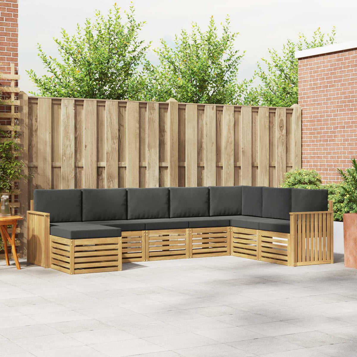 Buiten bankenset 8 pcs Wit en antracietkleurig is nu te koop bij PeponiXL, paradijselijk wonen!