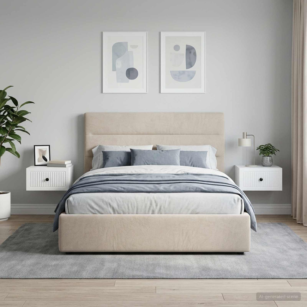 Wandbeugel Bedkast 2 pcs Wit 33 x 34,5 x 20 cm Bewerkt hout is nu te koop bij PeponiXL, paradijselijk wonen!