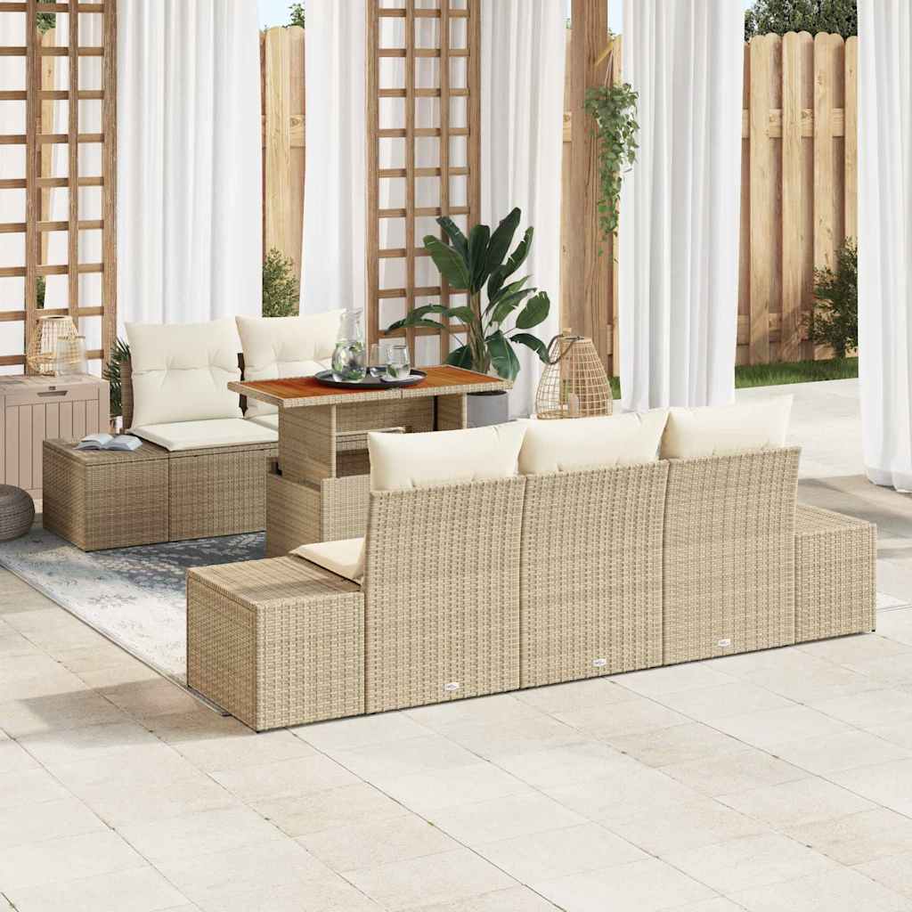 Tuinbankenset 6 st Beige en Crème is nu te koop bij PeponiXL, paradijselijk wonen!